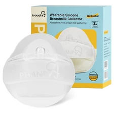 Phanpy Wearable Breast Milk Collector, Manual Breast Pump, Silicone... Fast Ship