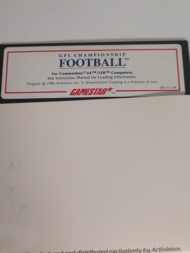GFL Championship Football Commodore 64 Box Game & Manual - Picture 3 of 3