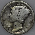 * 1927-S Mercury Dime 90% Silver, Popular Collector Coin As Shown