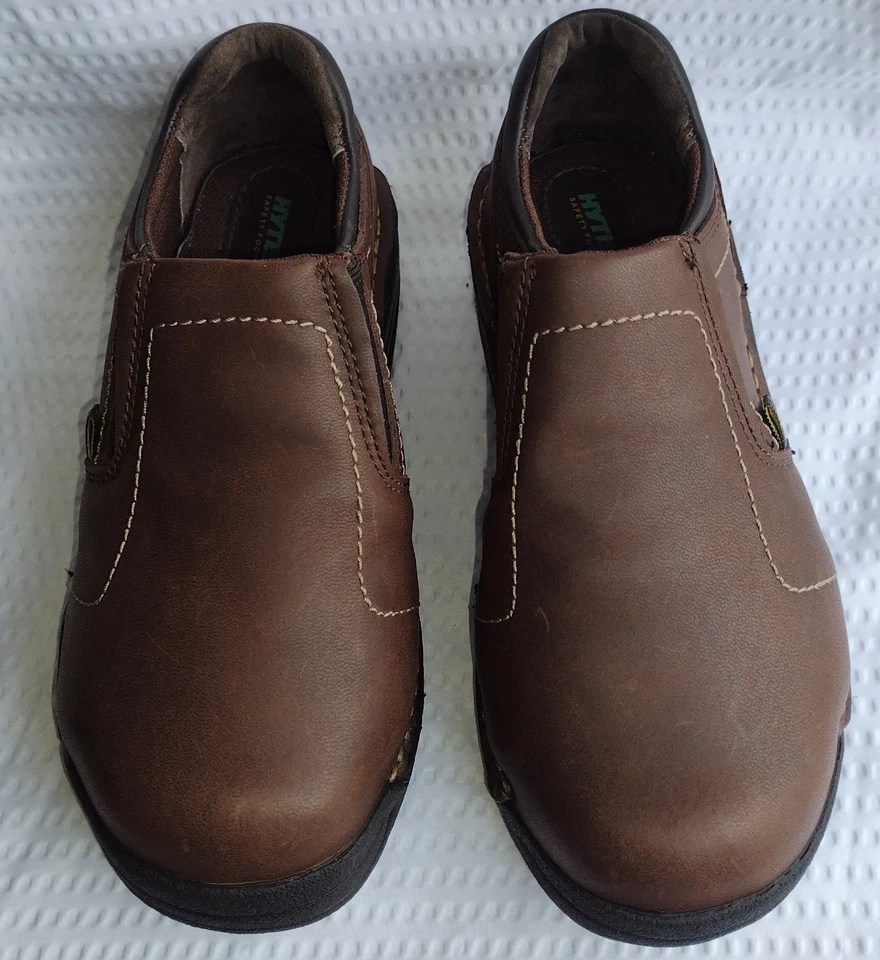 Zapatos de trabajo Hytest Opanka sin cordones punta de acero EH marrón para mujer de cuero K17141 talla 5 Foto 2 de 4