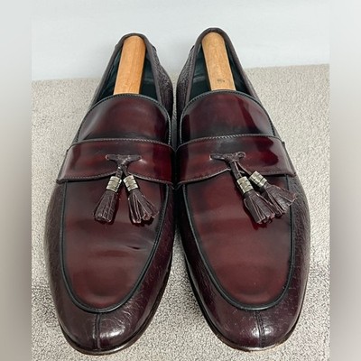 Moreschi 41849 Peccary & Calfskin Loafers Burgundy (SPECIAL ORDER) Men s SZ 11