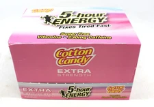 5 Hour Energy Cotton Candy Extra Strength 12 Ct Box 1.93 Ounce Shots Sugar Free