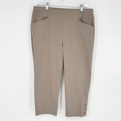 Chicos Perfect Stretch 1 S Small Capri Beige Pants