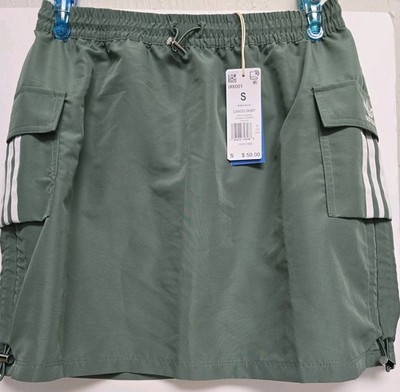 NWT Women s S Adidas 3 Stripe Cargo Skirt  Trace Green - Brand New