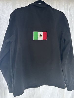 Ariat Men's Black Mexico Full Zip Jacket Stand-Up Collar Logo Regular Fit Size L