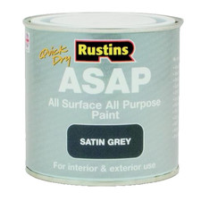 Image of Rustins ASAP All Purpose Surface Interior Exterior Satin Paint 250ml - Grey