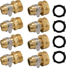Hourleey Garden Hose Repair Connector with Clamps, Fit for 3/4" or 5/8" Garden H