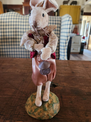 Vintage Victorian Dressed Bunny Rabbit  Doll Figurine 