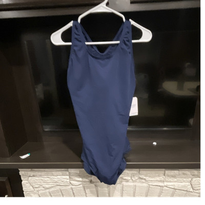 AquaShape by Dolfin Swimwear Blue Solid One Piece Swimsuit Tummy Control 14