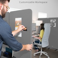 USED VIVO Gray 72 x 66 inch Privacy Panel Office Partition Cubicle Room Divider