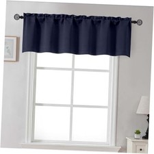 Valance for Windows, Small Blackout Valance 60"W x 14"L Pack of 1 Navy Blue
