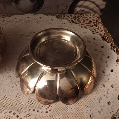 Vintage Reed And Barton versilberte Vase/Lotus Frosch Schale schöne Wohndeko - Bild 6 von 13