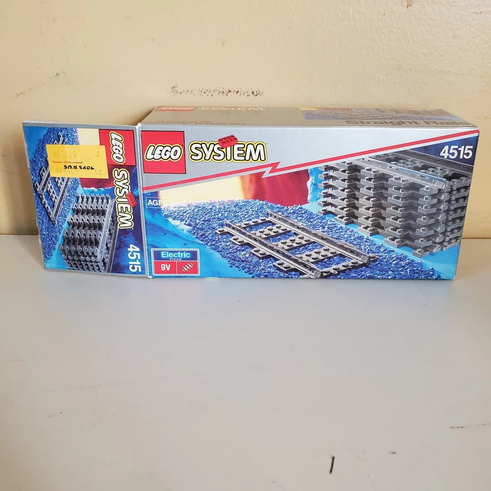 LEGO System City Train Track Straight Rails 4515 9V & Rail Crossing 4519 RARE - Image 4 of 4