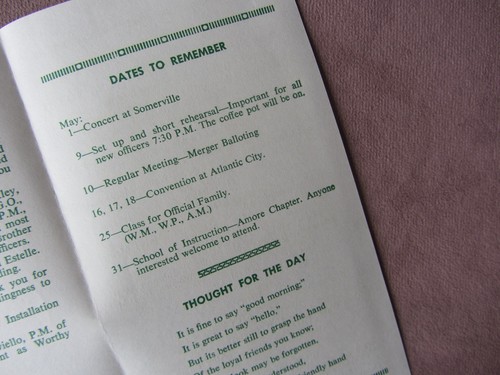 Vtg 1967 Eastern Star OES Signet Chapter No 231 Ridgefield NJ Meeting Brochure - Picture 5 of 9