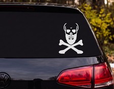 Skull and Crossbones Silhouette Crossed Bones Vinyl Decal Sticker Car Window