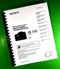 Owners Manual for Sony DSLR A100 Camera 159 Pages W/Clear Covers 