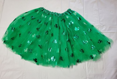 Girl Green Skirt Shamrock Ballet Tutu Polyester Elastic Waist - Picture 5 of 8