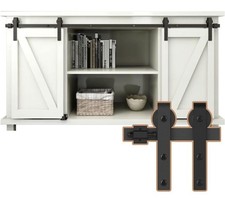 ETIASQSA 152cm/5FT Super Mini Sliding Barn Door Cabinet Hardware Kit