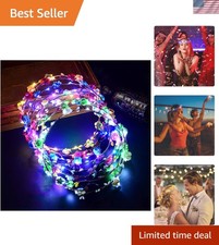 Elegant 7 Pcs LED Flower Headbands - Perfect for Weddings, Parties, and More