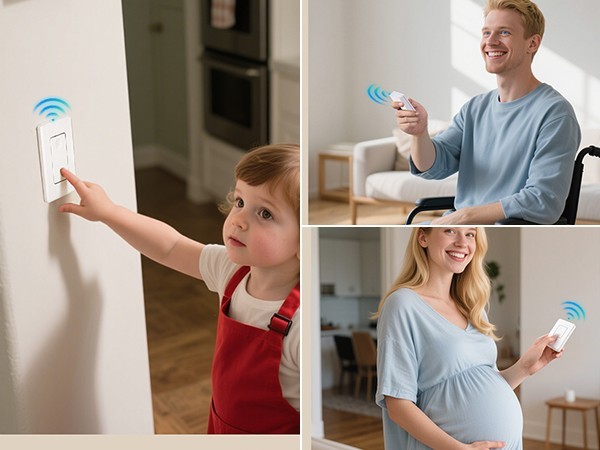 DEWENWILS Wireless Remote Control Outlet 15A Wall Switch No Wiring 100FT