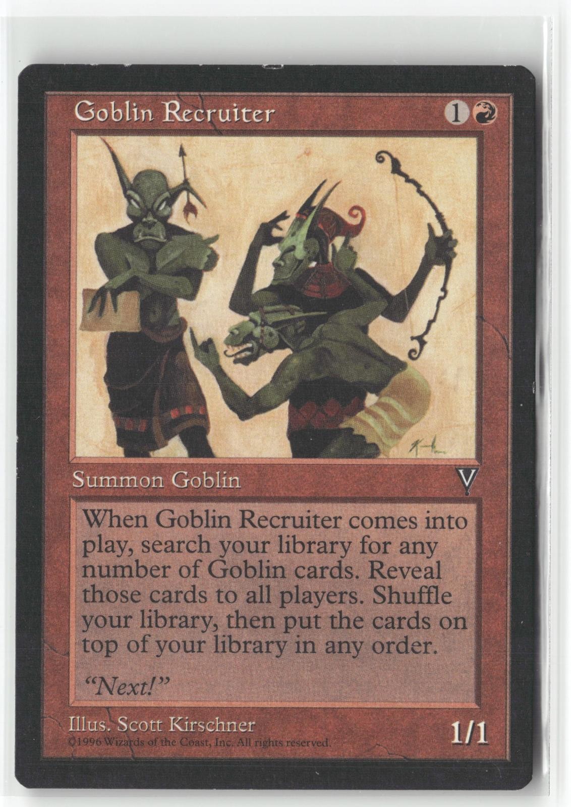 Goblin Recruiter Uncommon Visions Magic: The Gathering Lightly Played