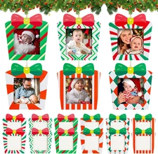 12 Set Christmas Hanging Photo Frame Ornaments Christmas Photo Ornaments Present