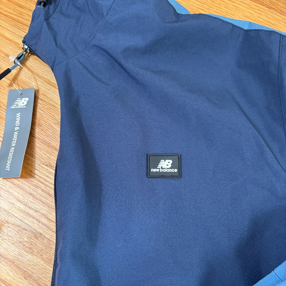 New Balance Men's Large Wind & Water Resistant Jacket Windbreaker Blue NWT - Image 2 of 4