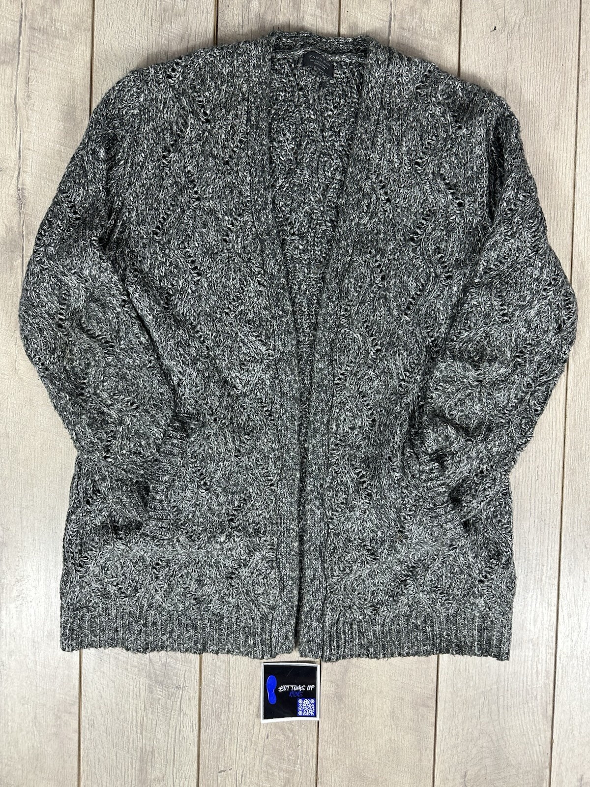 ZARA MAN Grey Knitted Patterned Buttonless Cardig… - image 7