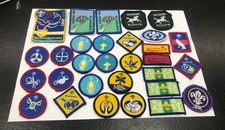 Job Lot of Vintage Sew On Cub Scout Badges - 30 in total