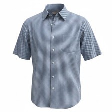 Jos. A. Banks Casual Blue White Check Short S...