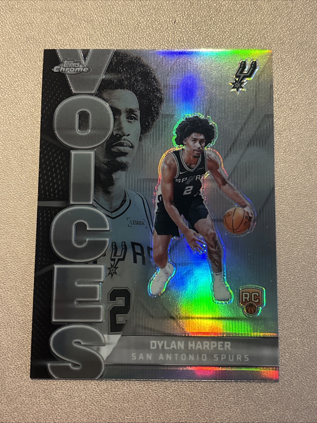 2025-26 Topps Chrome DYLAN HARPER Voices Holo Refractor RC Spurs Rookie VS-7