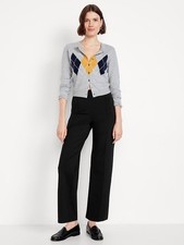 Old Navy Extra High Waisted Stevie Straight Leg Pants Size M- Black- NWT