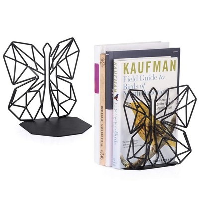 Bookends Geometric Decorative Metal Book Stoppers Abstract Creative Book Supp...