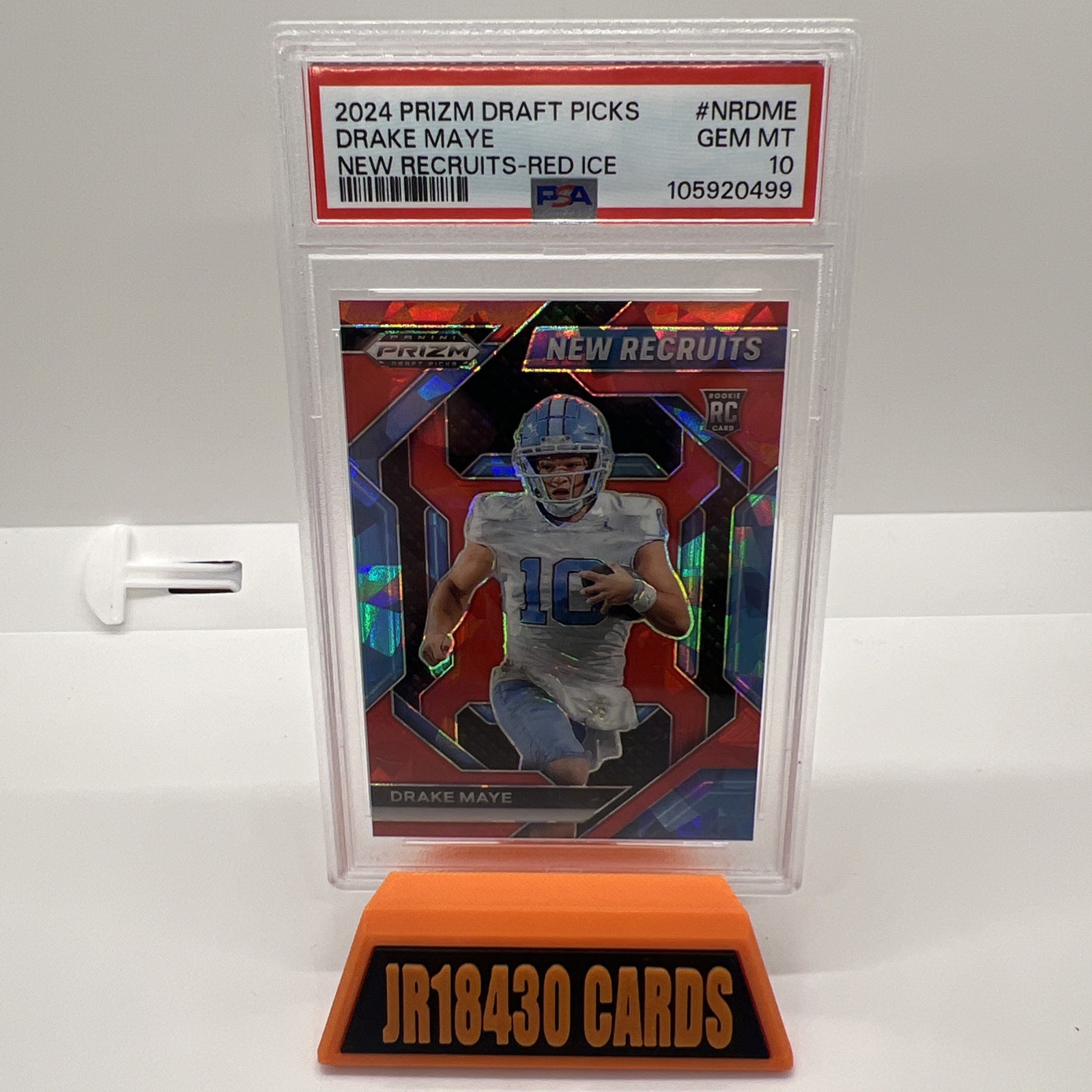 2024 Panini Prizm Drake Maye Draft Picks New Recruits Red Ice PSA 10 GEM MINT 🔥