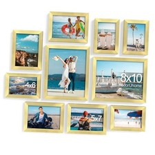 Picture Frames Collage Wall Decor for Photo Gallery Display, Assorted 10 Gold
