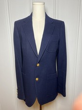 Vintage Wool Blazer Size 12 J.G. Hook Navy Blur Nautical USA MADE FAST SHIP 
