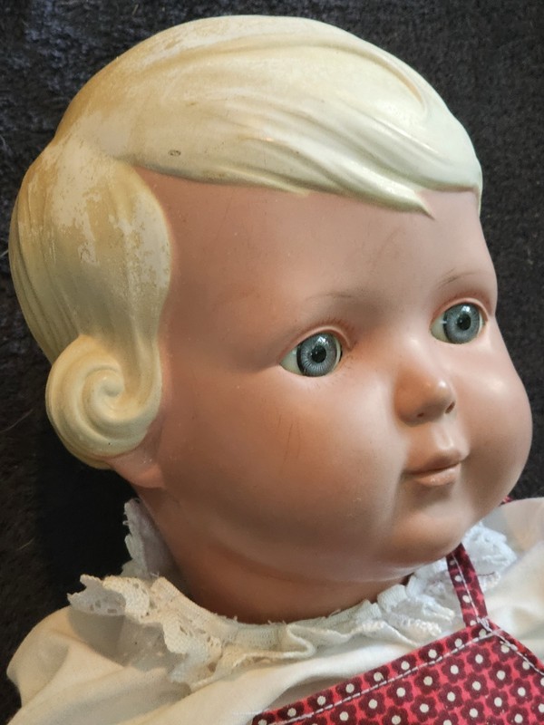 VINTAGE 50S 21.5" Blonde GERMAN DOLL SCHILDKROT DIAMOND TURTLE MARK 56 CELLULOID