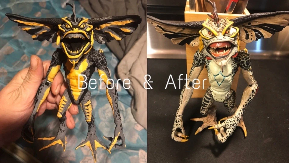 Pintado Personalizado NES Mohawk Gremlin (NECA Gremlins 2: El Nuevo Lote) CIB Foto 2 de 4