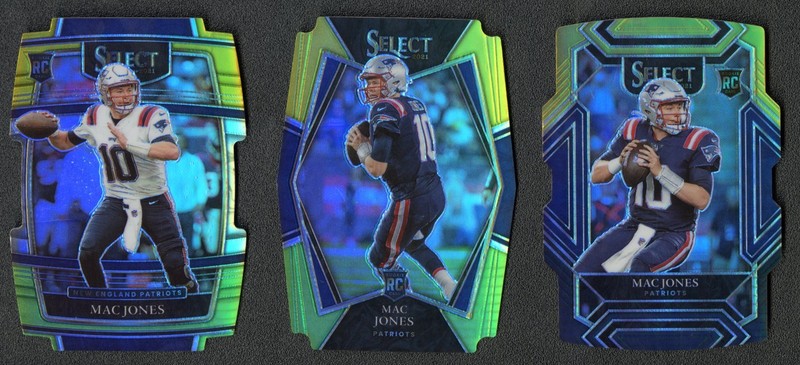 2021 Panini Select Mac Jones RC Lot of 3 Die Cut Patriots Rookie Prizm
