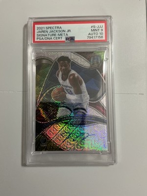 2021-22 Spectra Jaren Jackson Jr. Meta Prizm Auto /25 PSA 9 Jersey Match #13/25