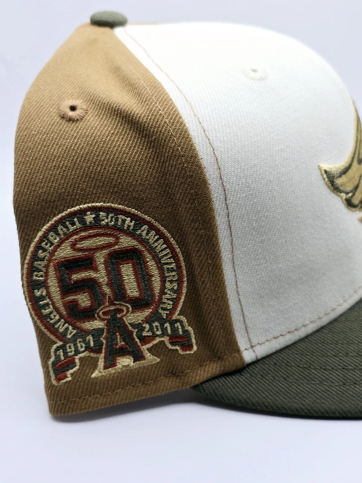 LA Anaheim Angels 50 Years Patch New Era Exclusive 59FIFTY Fitted Hat Size 7 5/8 - Image 2 of 4