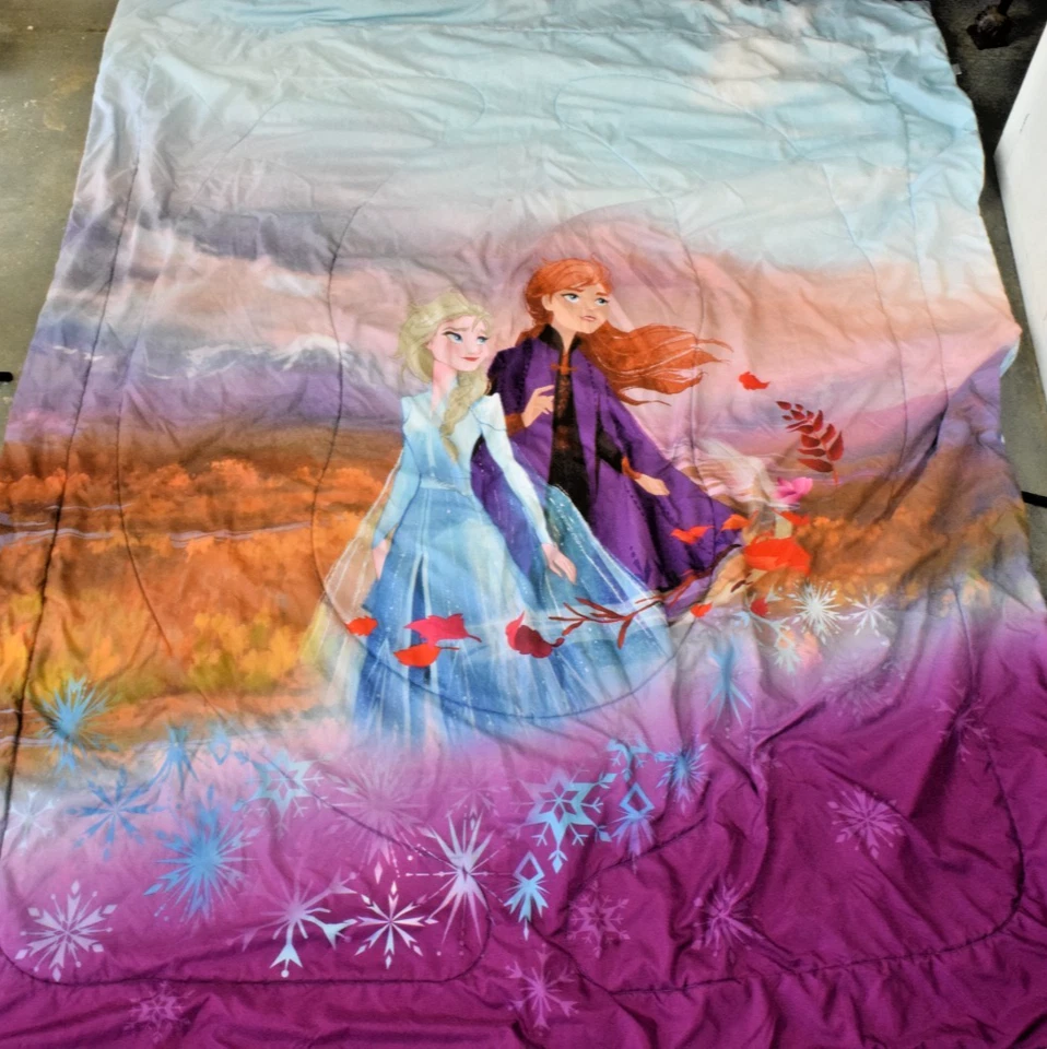 Juego de funda de almohada edredón doble Disney Frozen II 2019 Elsa Anna Olaf Reading Foto 2 de 4