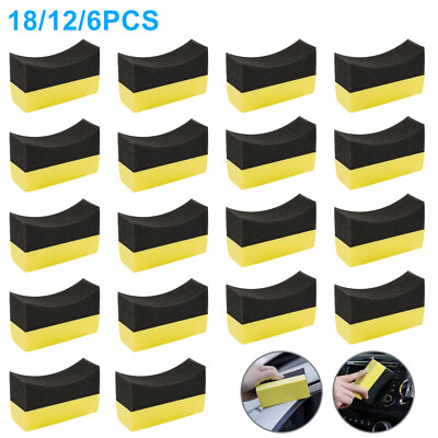 6/12/18X Tire Contour Dressing Applicator Pads Gloss Shine Polishing Foam Sponge