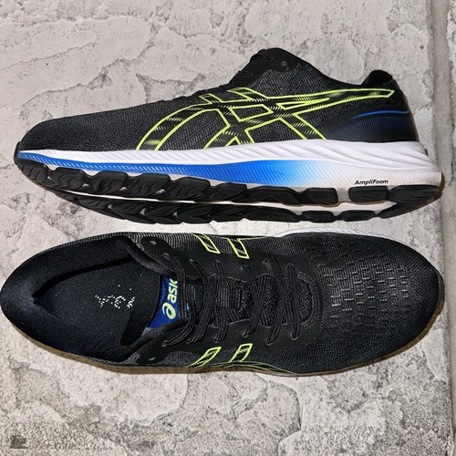 Near Mint ASICS Gel Excite 9 Black Hazard Green Running Shoes Sneakers 10.5 Mens