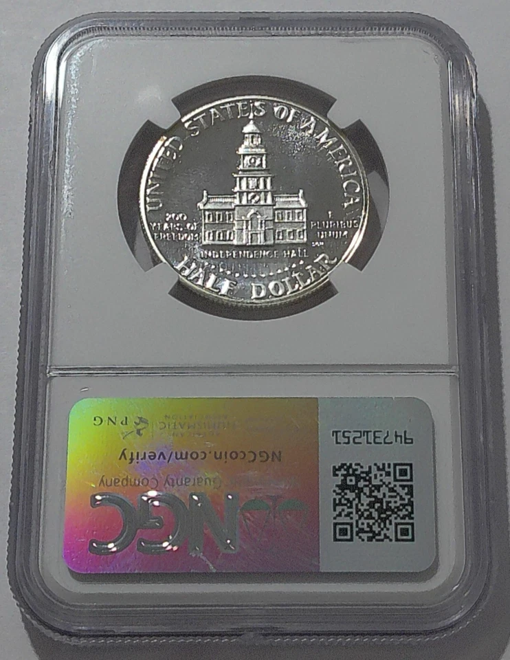1776 - 1976 S NGC PF69 Ultra Cameo Proof Silver Kennedy Half JFK Coin Signature - Image 2 of 3