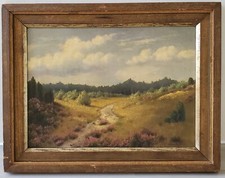 Ölgemälde Landschaft Heide Wald Olga Potthast von Minden Norddeutsch Signiert