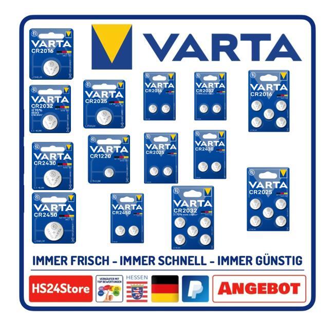 Thumbnail - Knopfzellen Varta Cr1220 Cr2016 Cr2025 Cr2032 Cr2430 Cr2450 Blister