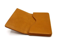 Hard Business Card Case Leather Magnetic Closure Graphic Image TAN NEW 72