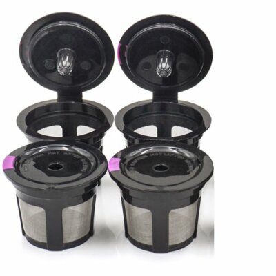 Keurig 2.0 Models Refillable & Reusable K-Cup Coffee Filter Pods 4 PCS