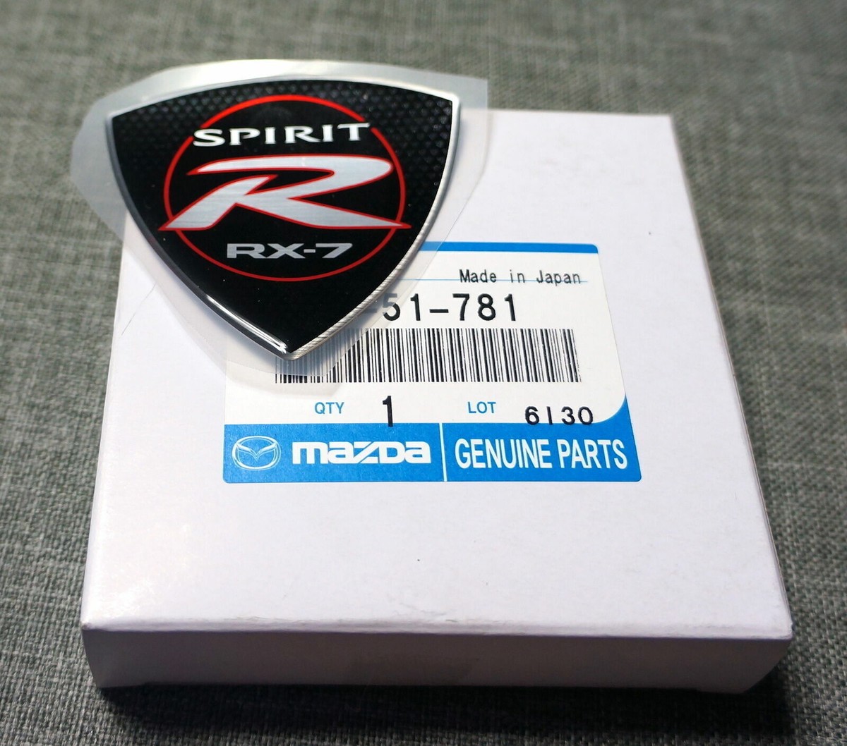 Mazda Genuine OEM RX-7 FD3S SPIRIT R Fender Side Emblem Ornament